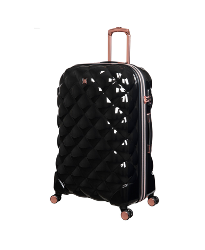 Shop It Luggage St Tropez Trois 30" Hardside Checked 8 Wheel Expandable Spinner In Black