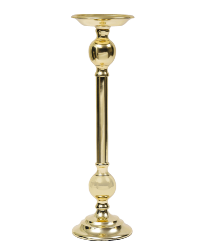 Shop Classic Touch Tall Traditional Brass Candle Holder, 5" X 18" In Gold-tone