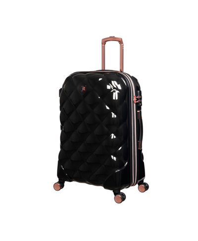 Shop It Luggage St Tropez Trois 26" Hardside Checked 8 Wheel Expandable Spinner In Black