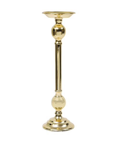Shop Classic Touch Medium Traditional Brass Candle Holder, 5" X 16.5" In Gold-tone
