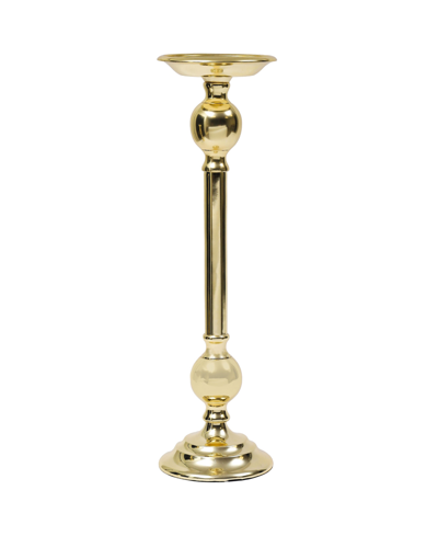 Shop Classic Touch Short Traditional Brass Candle Holder, 5" X 14" In Gold-tone