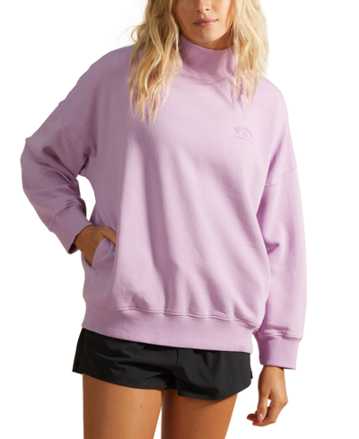 Shop Billabong A/div Juniors' Canyon Mock-neck Sweatshirt In Lavender Field