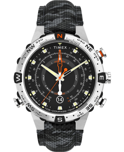 Shop Timex Men's Tide Temp Compass Camo Fabric Strap Watch 45mm
