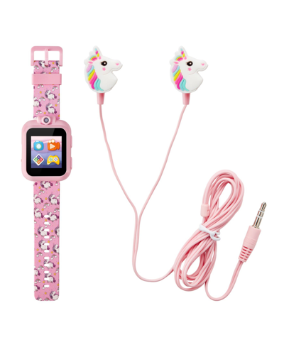 Shop Playzoom Kid's Pink Unicorn Silicone Strap Touchscreen Smart Watch 42mm With Earbuds Gift Set