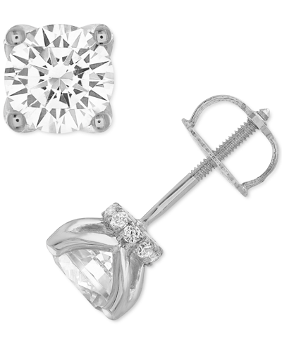 Shop Alethea Certified Diamond Stud Earrings (1-1/2 Ct. T.w.) In 14k White Gold Featuring Diamonds With The De Be