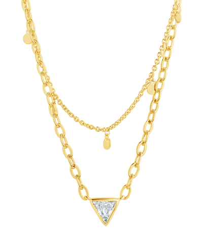 Shop Sterling Forever Bellamy Layered Necklace In Gold-plated