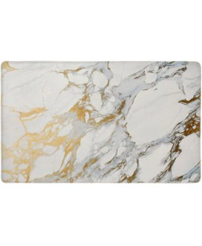 Shop Global Rug Designs Cheerful Ways Marble Area Rug In Gold-tone/white