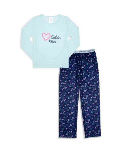 Calvin Klein Big Girls 2-piece Pajama Set In Hello Calvin Symphony |  ModeSens
