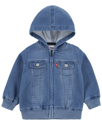Shop Levi's Baby Boys Or Baby Girls Knit Hooded Jacket In Sea Salt