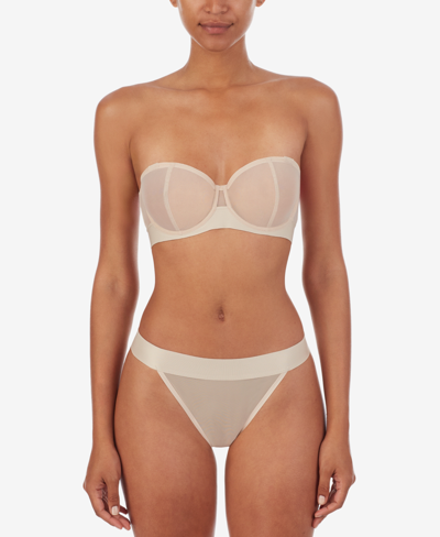 Shop Dkny Sheers Strapless Mesh Bra Dk4939 In Cashmere