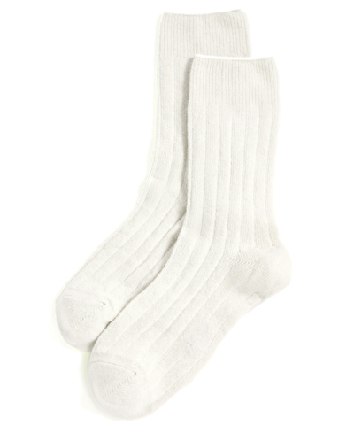 Shop Stems Lux Cashmere Wool Crew Socks Gift Box In Ivory