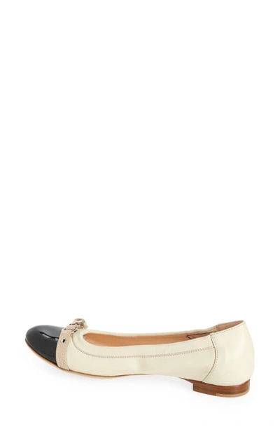 Shop Agl Attilio Giusti Leombruni Monika Cap Toe Ballet Flat In Ivory Lea