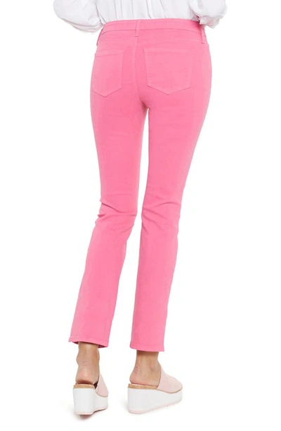 Shop Nydj Sheri Side Slit Slim Ankle Jeans In Pink Peony