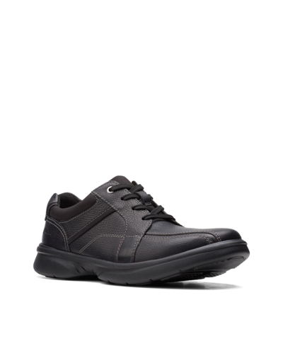 Clarks Kempton Lace Mens Leather Lace Up Oxfords In Black Tumbled Leather