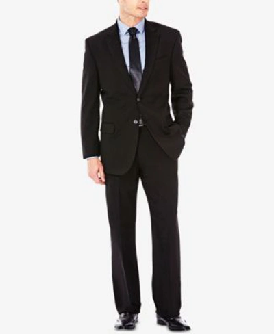 Shop Haggar J.m.  Mens Classic Regular Fit Stretch Sharkskin Suit Separates In Dark Grey