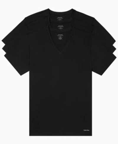 Shop Calvin Klein Mens 3 Pack Cotton Classics Short Sleeve V Neck T Shirts In White