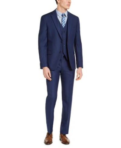 Shop Alfani Mens Slim Fit Stretch Solid Suit Separates Created For Macys In Navy