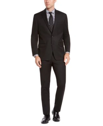 Shop Izod Mens Classic Fit Suit Separates In Black Solid