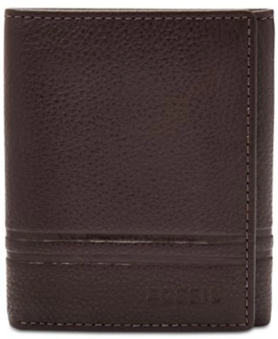 Shop Fossil Mens Leather Trifold Wallet Collection In Black