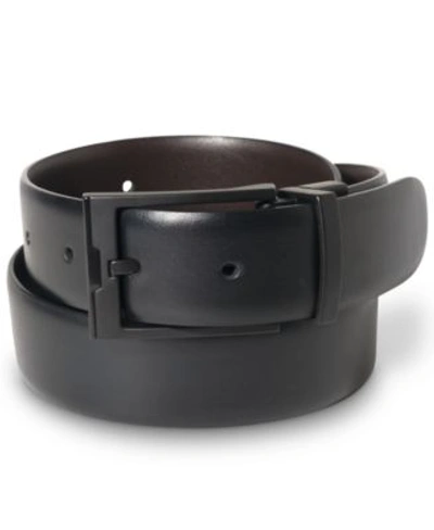 Shop Perry Ellis Portfolio Perry Ellis Mens Leather Casual Belts Collection In Black/brown