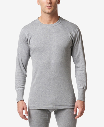 Shop Stanfield's Men's Premium Cotton Rib Thermal Long Sleeve Undershirt In Gray Heather