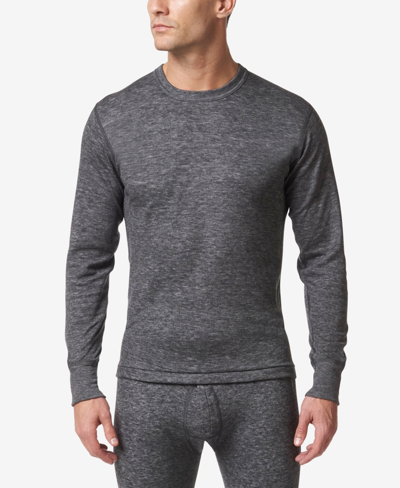 Shop Stanfield's Men's 2 Layer Merino Wool Blend Long Sleeve Undershirt In Charcoal Mix