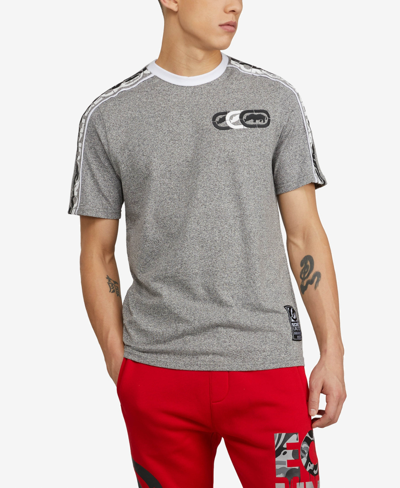 Shop Ecko Unltd Men's Short Sleeves Tripiped T-shirt In Gray Marle