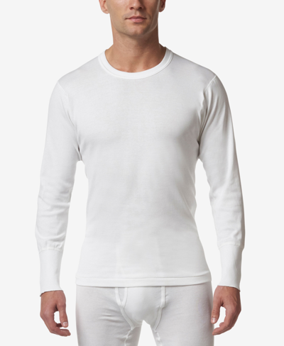 Shop Stanfield's Men's Premium Cotton Rib Thermal Long Sleeve Undershirt In White