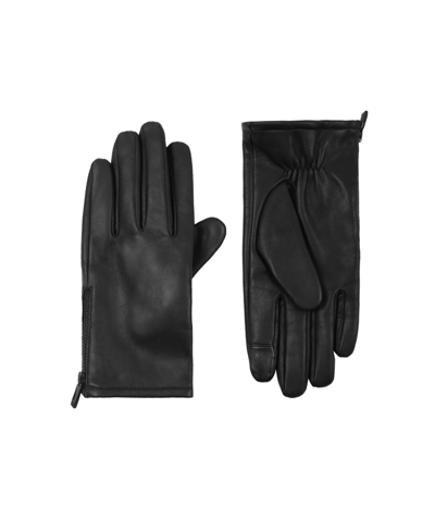 Shop Calvin Klein Men's Side Zipper Gloves In Black