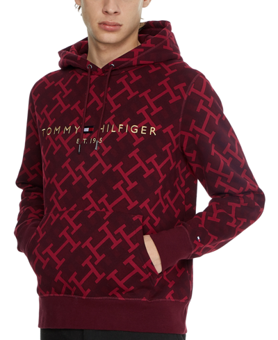Tommy Hilfiger REG AO MONOGRAM - Sweatshirt - deep rouge multi/red 