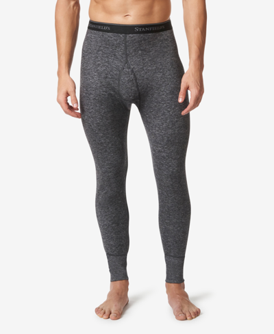 Shop Stanfield's Men's 2 Layer Merino Wool Blend Long Underwear In Charcoal Mix