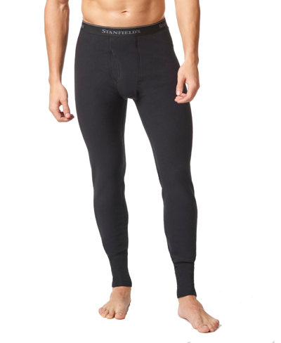 Shop Stanfield's Men's Micro Fleece Thermal Long Johns Underwear In Black