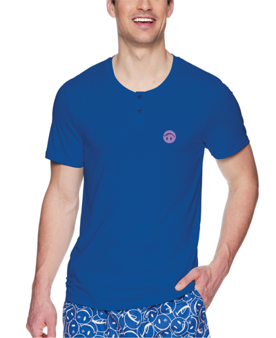 Shop Joe Boxer Men's Super Soft Upside Down Licky Henley In Dark Blue