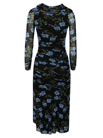 Shop Diane Von Furstenberg Ganesa Floral Print Ruched Dress In Multi