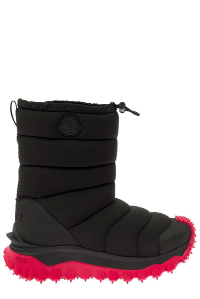 Shop Moncler Logo Patch Puffer Boots In Black
