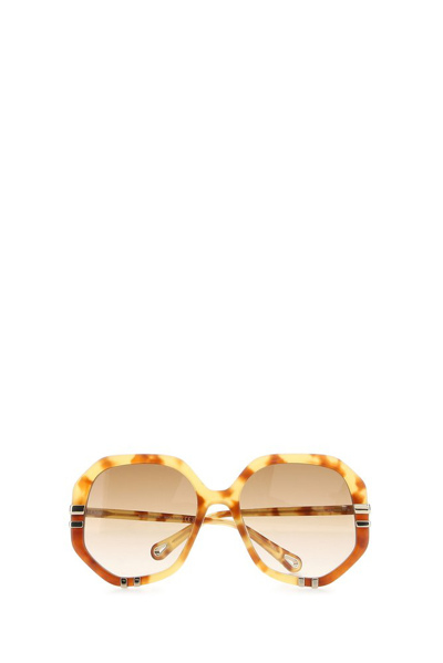 Shop Chloé Eyewear Tortoiseshell Effect Sunglasses In Multi
