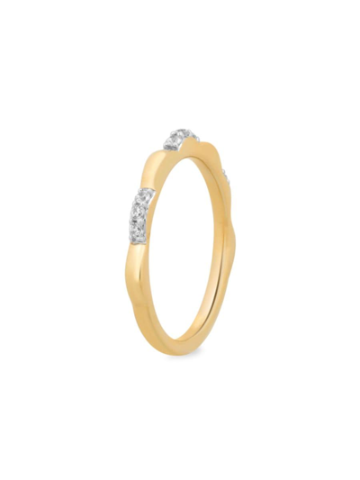 Shop Verifine Women's Demi Fine Chloe 18k Goldplated Sterling Silver & 0.15 Tcw Diamond Scalloped Ring