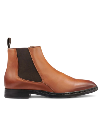 Shop Karl Lagerfeld Men's Leather Chelsea Boots In Brown