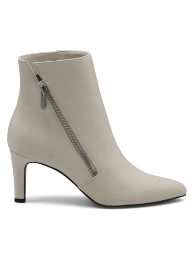 Shop Adrienne Vittadini Women's Sondy Kitten Heel Zip Ankle Boots In Grey
