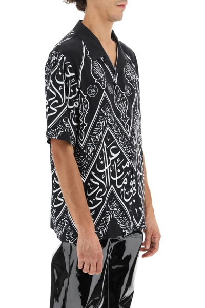 Shop Gmbh Kufic Print Bowling Shirt In Black