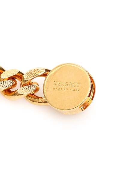 Shop Versace Guilloche' Chain Bracelet Medusa Closing In Gold