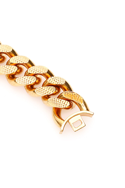 Shop Versace Guilloche' Chain Bracelet Medusa Closing In Gold