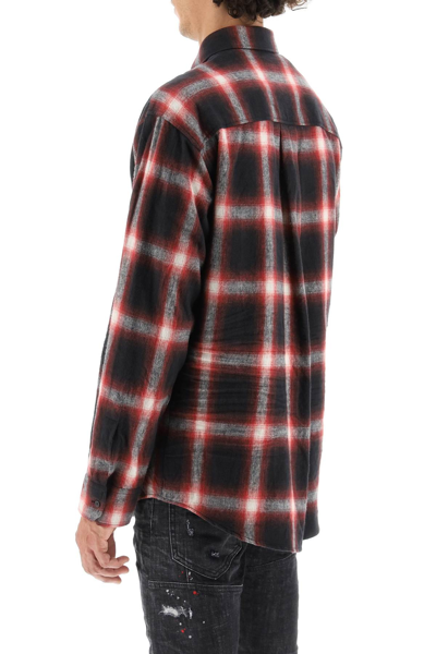 Shop Dsquared2 Printed Flannel Shirt In Red,black