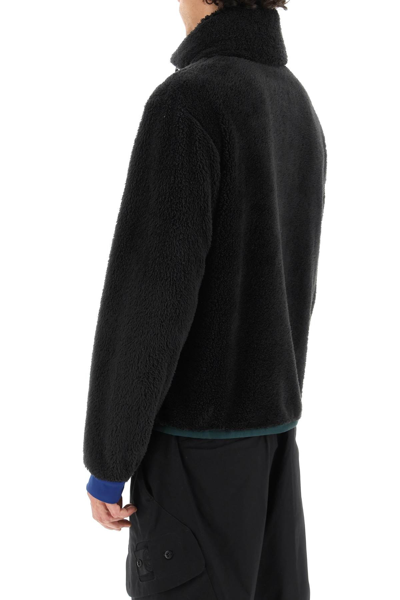 Shop Moncler Padded Fleece Zip-up Sweatshirt In Black