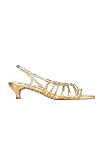 Shop Johanna Ortiz Tales Of Time Leather Sandals In Gold