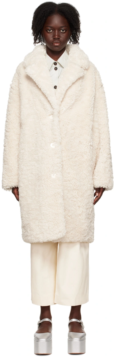 Shop Stand Studio Off-white Anika Faux-fur Coat In 96100 Off White/off