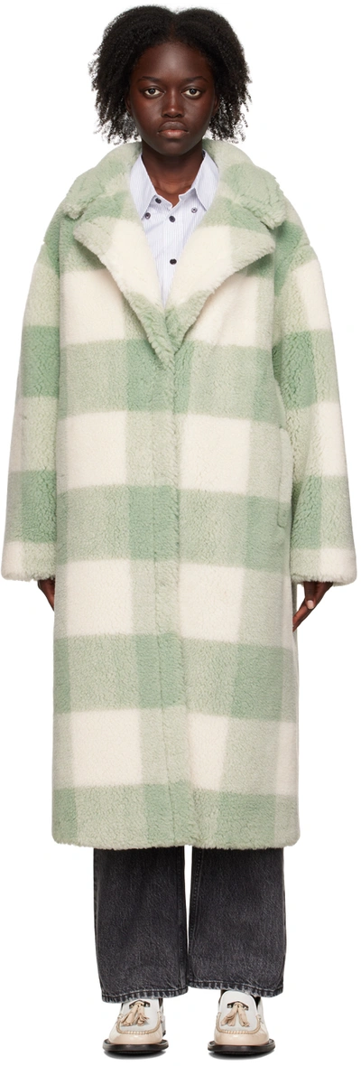 Shop Stand Studio Green Maria Faux-fur Coat In 50110 Mint/off White