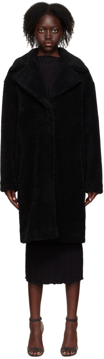 Shop Stand Studio Black Camille Faux-fur Coat In 89900 Black