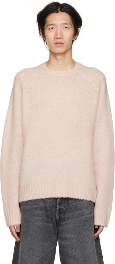 Shop Acne Studios Pink Crewneck Sweater In Ad5 Powder Pink