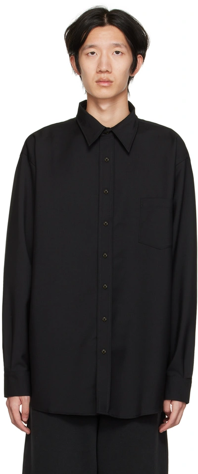 Shop Acne Studios Black Buttoned Shirt In 900 Black